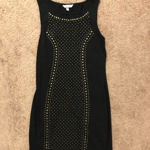 Bodycon mini dress with gold studs